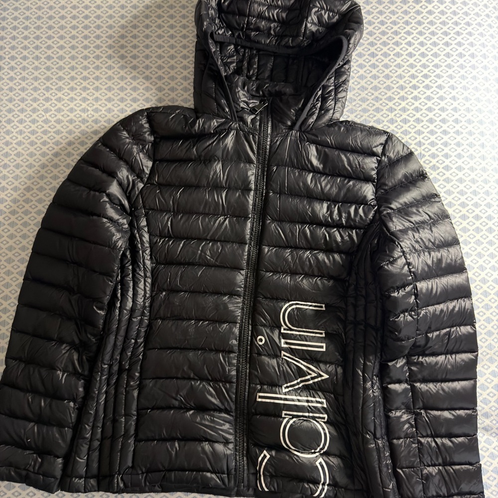 Calvin Klein Women's Shiny Black Puffer Coat